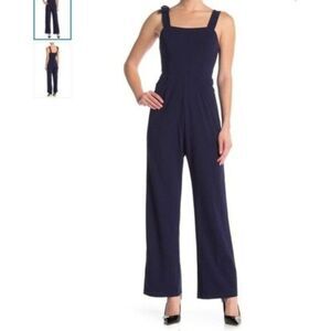 Marina jumpsuit Sleeveless Bow navy blue womens sz 10 NEW
